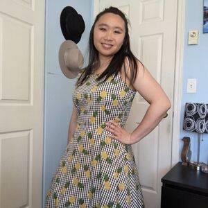 1950's Style Gingham Pineapple Dress